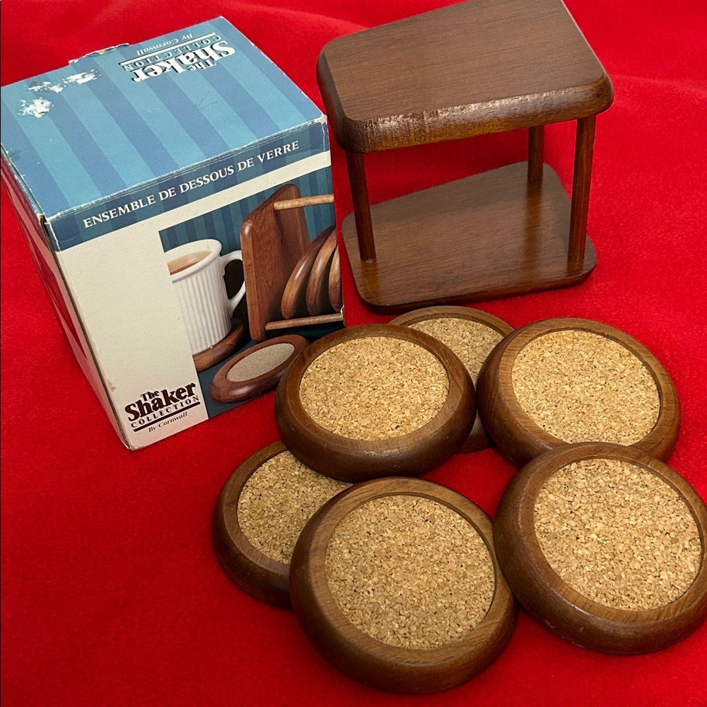 Wood and Cork Coaster Set